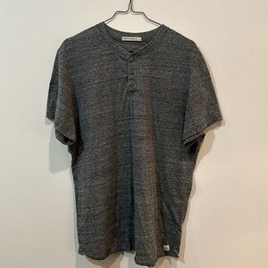 Marine Layer Men’s Re-Spun 3 Button Shirt, Gray, Size L